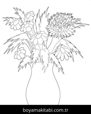 Papatya boyama sayfası – çocuk aktivitesi, PDF indir