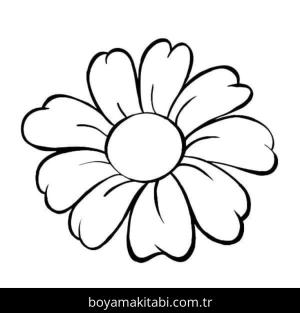 Papatya boyama sayfası – kolay boyama, eğitici aktivite