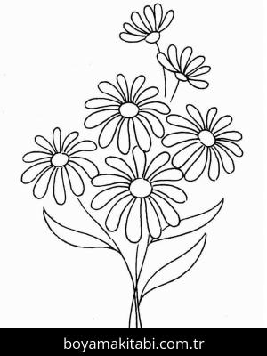 Papatya boyama sayfası – çocuk aktivitesi, PDF indir