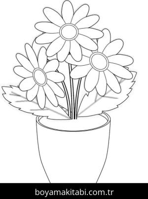 Papatya boyama sayfası – el becerilerini geliştirir, boyama çalışması