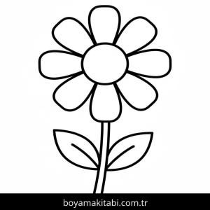 Papatya boyama sayfası – sevimli karakter, sanatsal çalışma