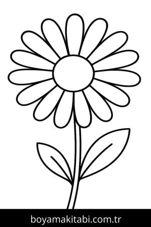 Papatya boyama sayfası – evde etkinlik, ücretsiz yazdır