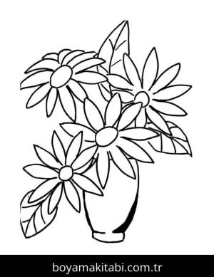 Papatya boyama sayfası – çocuklar için, çizgi film temalı