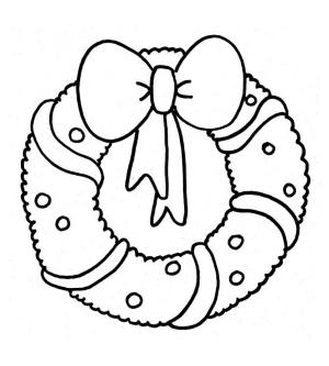 Papyon boyama sayfası,  coloring page, Yaylı Basit Yılbaşı Çelengi, 