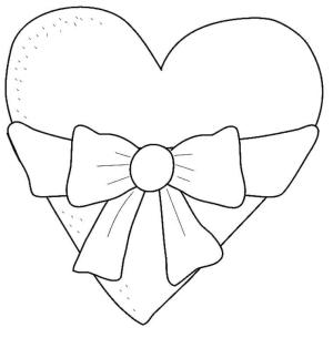 Papyon boyama sayfası,  coloring page, Yay ile Kalp, 