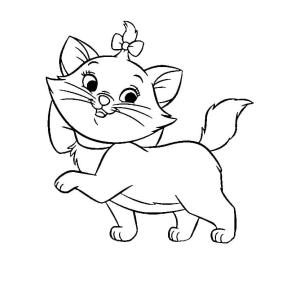 Papyon boyama sayfası,  coloring page, Güzel bir yay ile Kedi Yavrusu, 