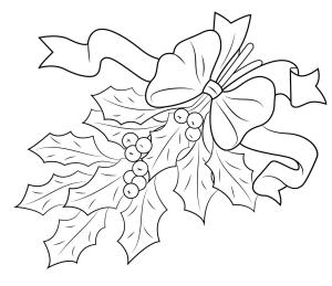 Papyon boyama sayfası,  coloring page, Yay ile Noel Holly, 