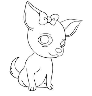 Papyon boyama sayfası,  coloring page, Papyon ile Chihuahua, 