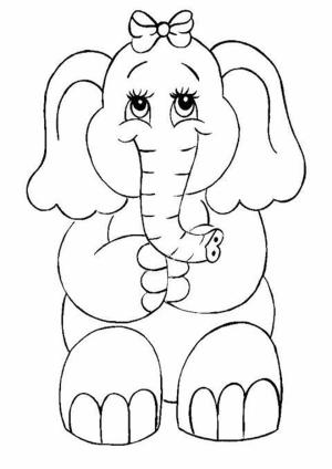 Papyon boyama sayfası,  coloring page, Yay ile şirin Fil, 