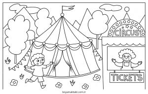 Park boyama sayfası – eğlenceli etkinlik, el becerilerini geliştirir