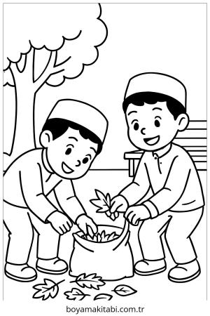 Park boyama sayfası – evde etkinlik, ücretsiz yazdır