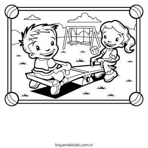 Park boyama sayfası – el becerilerini geliştirir, boyama çalışması