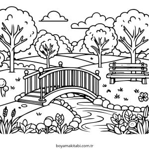 Park boyama sayfası – yaratıcılığı geliştirir, keyifli zaman