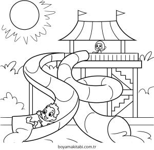 Park boyama sayfası – boyama etkinliği, çocuk aktivitesi