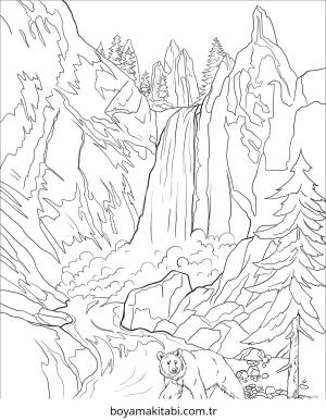 Park boyama sayfası – keyifli zaman, renkli çizimler