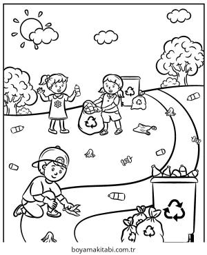 Park boyama sayfası – yaratıcılık, eğlenceli etkinlik