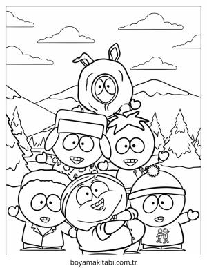 Park boyama sayfası – sanatsal çalışma, çocuklar için