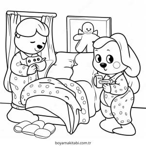 Parti boyama sayfası – keyifli zaman, renkli çizimler