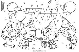 Parti boyama sayfası – yaratıcılığı geliştirir, keyifli zaman