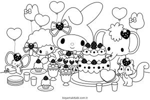 Parti boyama sayfası – boyama çalışması, yaratıcılığı geliştirir