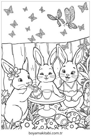 Parti boyama sayfası – çocuk aktivitesi, PDF indir