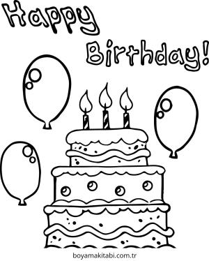 Parti boyama sayfası – PDF indir, sevimli karakter