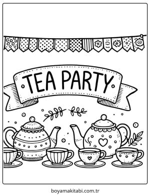 Parti boyama sayfası – eğlenceli etkinlik, el becerilerini geliştirir
