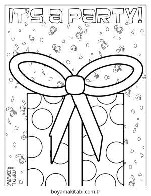 Parti boyama sayfası – ücretsiz yazdır, boyama etkinliği