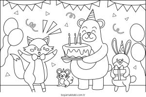 Parti boyama sayfası – boyama etkinliği, çocuk aktivitesi