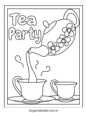 Parti boyama sayfası – keyifli zaman, renkli çizimler