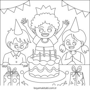Parti boyama sayfası – yaratıcılık, eğlenceli etkinlik