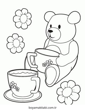 Parti boyama sayfası – PDF indir, sevimli karakter