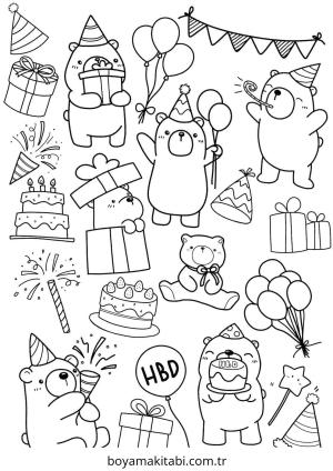 Parti boyama sayfası – eğitici aktivite, yaratıcılık