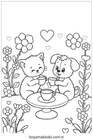 Parti boyama sayfası – kolay boyama, eğitici aktivite