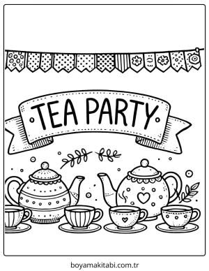 Parti boyama sayfası – okul öncesi, evde etkinlik