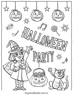 Parti boyama sayfası – çizgi film temalı, basit çizim