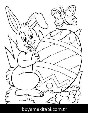 Paskalya Tavşanı boyama sayfası – okul öncesi, evde etkinlik