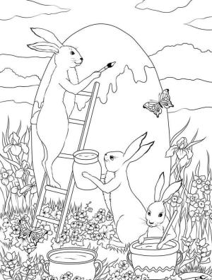 Paskalya Tavşanı boyama sayfası,  coloring page, Güzel Paskalya Tavşanları, 