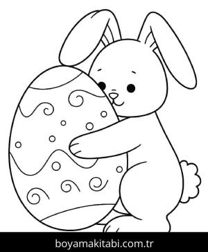 Paskalya Tavşanı boyama sayfası – evde etkinlik, ücretsiz yazdır