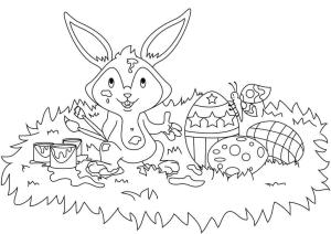 Paskalya Tavşanı boyama sayfası,  coloring page, Paskalya Tavşanı Çizimi, 