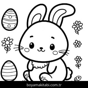 Paskalya Tavşanı boyama sayfası – boyama etkinliği, çocuk aktivitesi