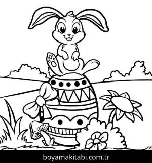 Paskalya Tavşanı boyama sayfası – el becerilerini geliştirir, boyama çalışması