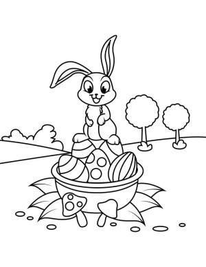 Paskalya Tavşanı boyama sayfası,  coloring page, Yumurtalı Paskalya Tavşanı, 