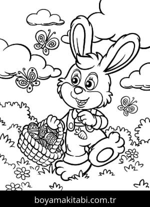Paskalya Tavşanı boyama sayfası – sanatsal çalışma, çocuklar için