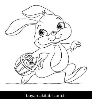 Paskalya Tavşanı boyama sayfası – evde etkinlik, ücretsiz yazdır