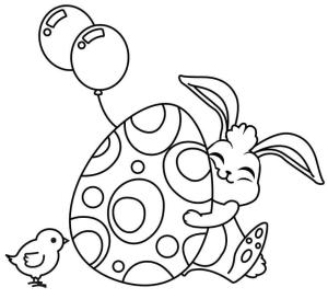 Paskalya Tavşanı boyama sayfası,  coloring page, Mutlu Paskalya Tavşanı, 