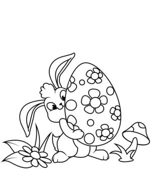 Paskalya Tavşanı boyama sayfası,  coloring page, Yumurtalı Paskalya Tavşanı, 