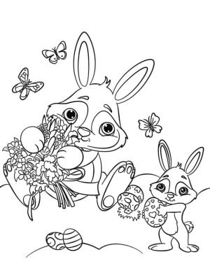 Paskalya Tavşanı boyama sayfası,  coloring page, Mutlu Paskalya Tavşanları, 