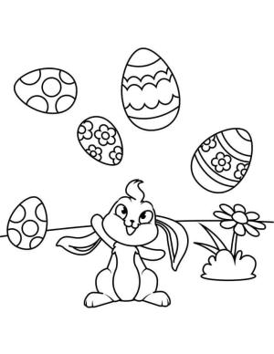 Paskalya Tavşanı boyama sayfası,  coloring page, Paskalya Tavşanı ve Yumurta, 