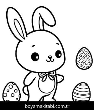 Paskalya Tavşanı boyama sayfası – boyama çalışması, yaratıcılığı geliştirir